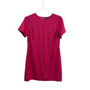 Theory Jatinn in Pink Stretch Wool Short Sleeve Dress Size 12 Sheath Career‎